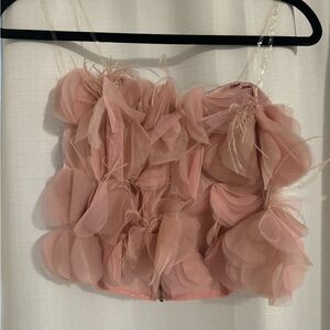 Pink Floral Embellished Top